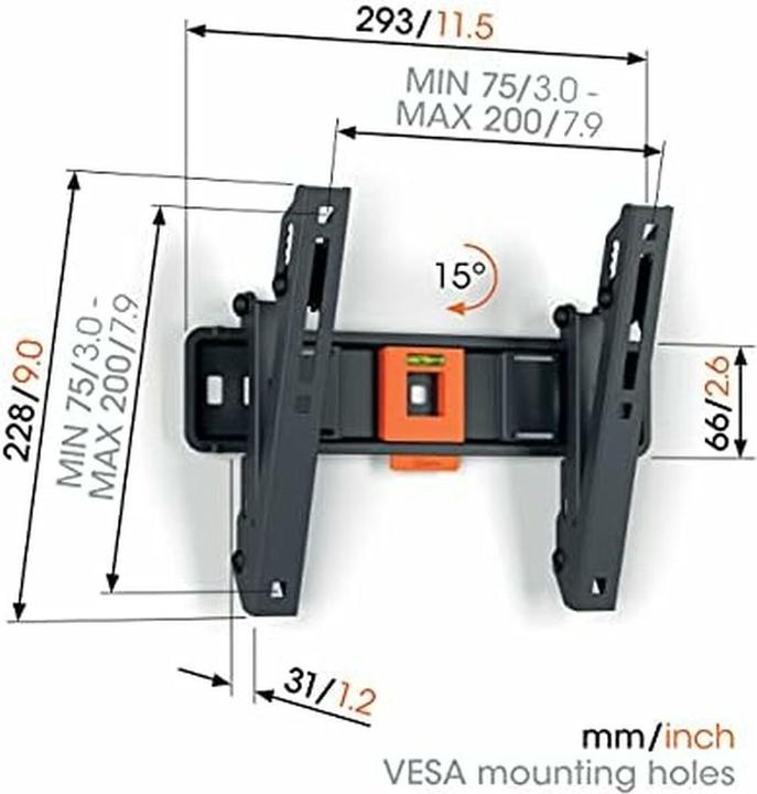 Produktbild Vogels TVM 1215 TILT SMALL (Wand, 15 kg, 19" - 43")