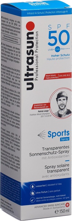 Immagine prodotto Ultrasun Spray per lo sport (Spray solare, SPF 50, 150 ml, 182 g)
