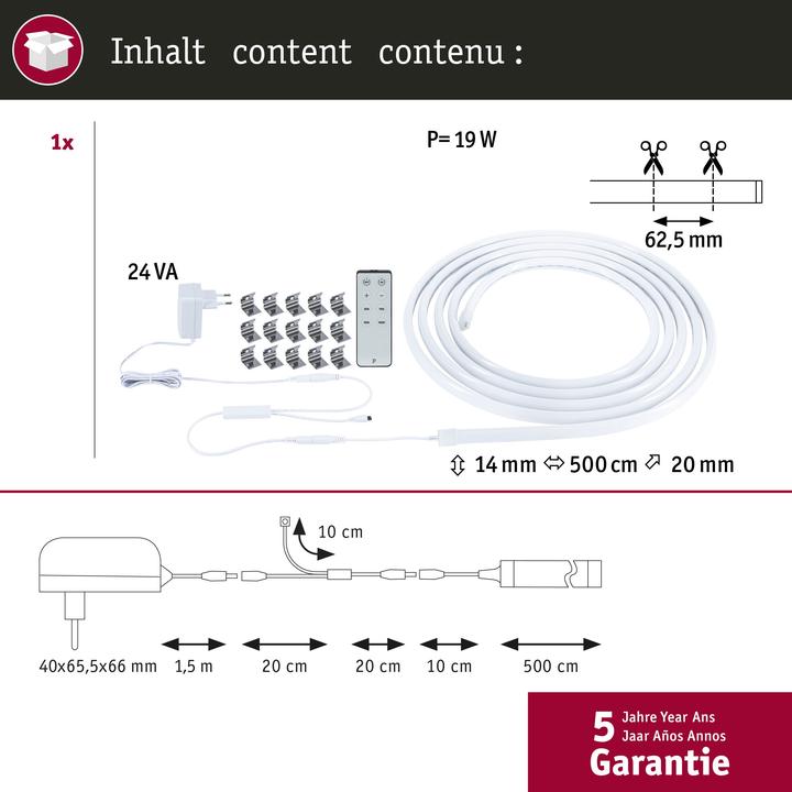 Actual product image Paulmann SimpLED Stripe Set Delta Tube (Warm white, 500 cm, Indoor)