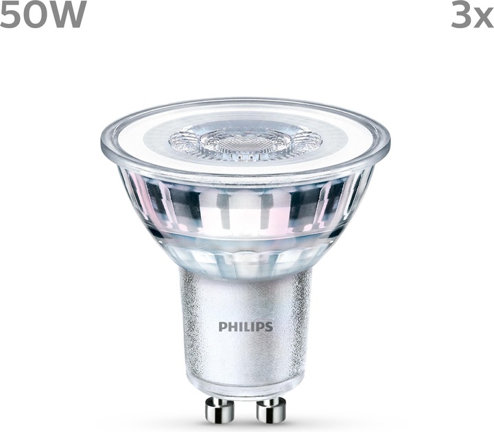 Actual product image Philips LED Classic (GU10, 4.60 W, 355 lm, 3 x, F)