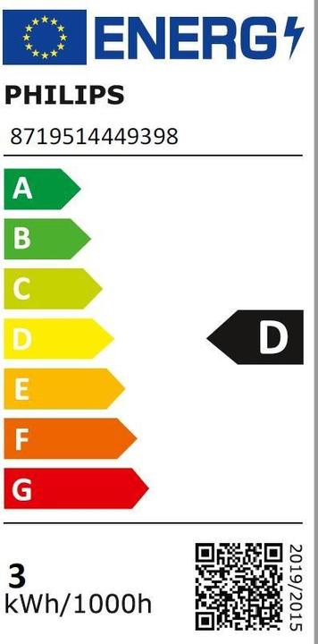 Energie-Label Philips Professional LED Tropfenlampe Birne E27 2,5 Watt klar warmweiss DIMMBAR (E27, 340 lm, 1 x)
