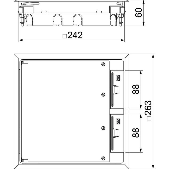 Actual product image OBO Bettermann OBO GES9 55U V 9011 device insert for trunking mounting graphitsc