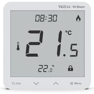 Tech Kabelgebundener Raumregler Sinum White R-S3 Controller, Thermostat