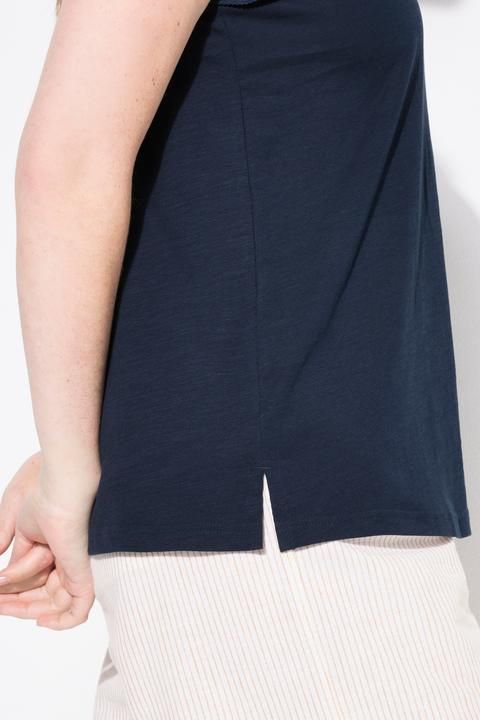 Image du produit Ulla Popken T-shirt, broderie, col rond, manches courtes, coton biologique (50, 52)