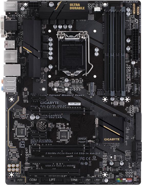 Produktbild Gigabyte Ga-Z270-Hd3p (LGA 1151, Intel Z270, ATX)