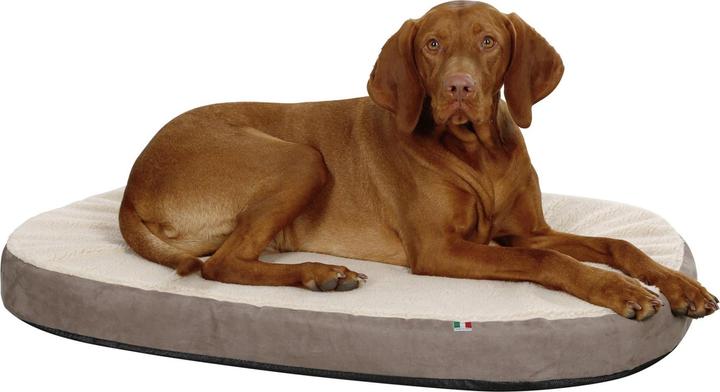 Actual product image Kerbl Memory foam mattress oval 120x72x8cm, gray/beige (Dog, Cat)