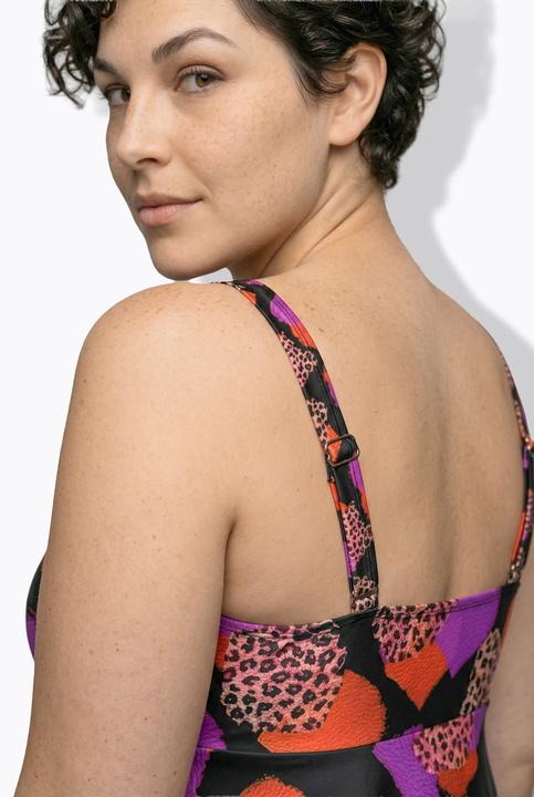 Produktbild Ulla Popken Badekleid, Leomuster, Softcups, Schleife (50)