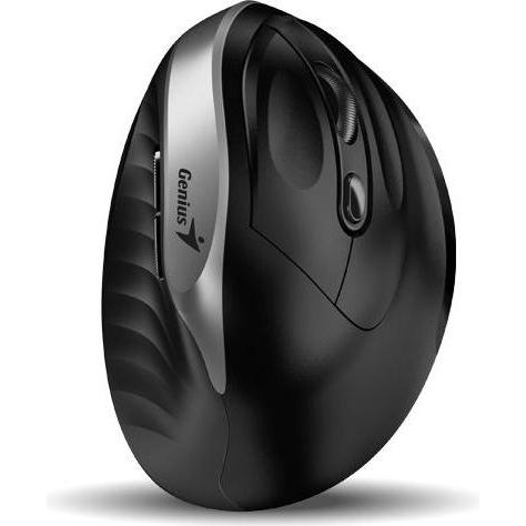 Genius Ergo 8250S/Vertik??ln??/Optick??/Pro prav??ky/Bezdr??tov?? USB/??ern??-st????brn?? (Kabellos), Maus, Silber