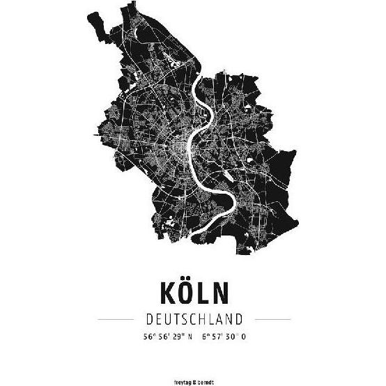 freytag&b.Köln, Designposter, Hochglanz, Landkarte