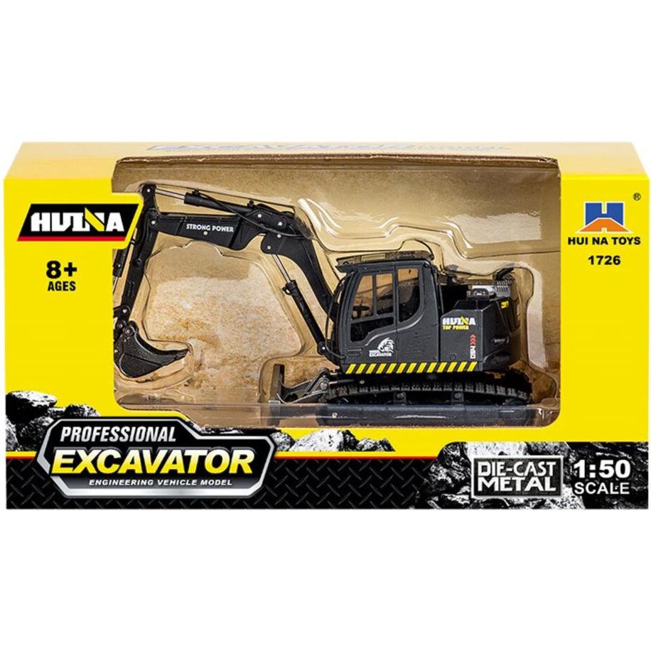 Huina Koparka Gąsienicowa Ze Spychaczem Metalowa Czarna 1:50