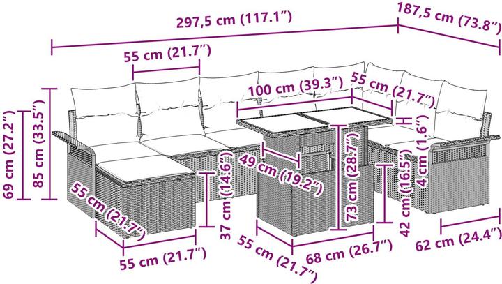 Produktbild vidaXL Gartensofa-set