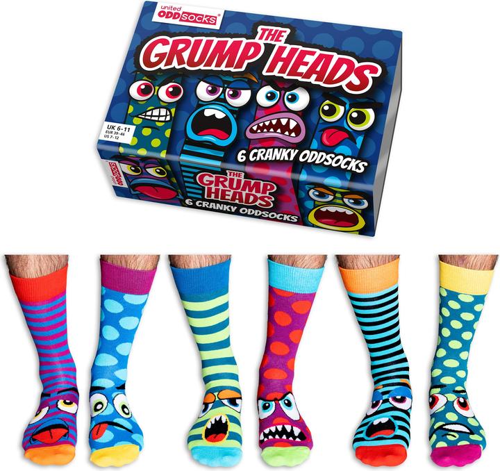 Actual product image United Oddsocks Grump Heads (pack of 3, 39 - 46)
