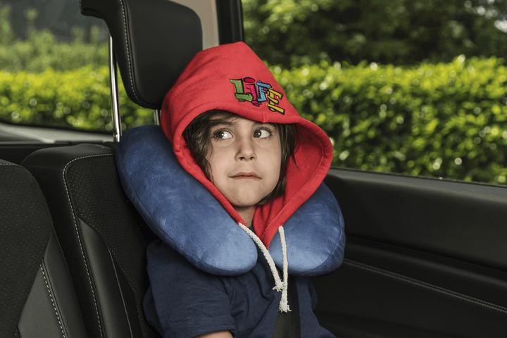 Immagine prodotto KidsExperts Fondina con cappuccio Graffiti blu (Cuscino per testa e collo)