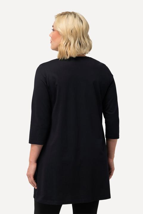 Produktbild Ulla Popken Longshirt, Ziernähte, A-Linie, V-Ausschnitt, 3/4-Arm (50, 52)