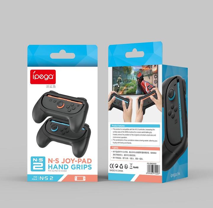 Actual product image iPega SW2055D Grip for JoyCon Controllers Nintendo Switch 2 Black (Switch)