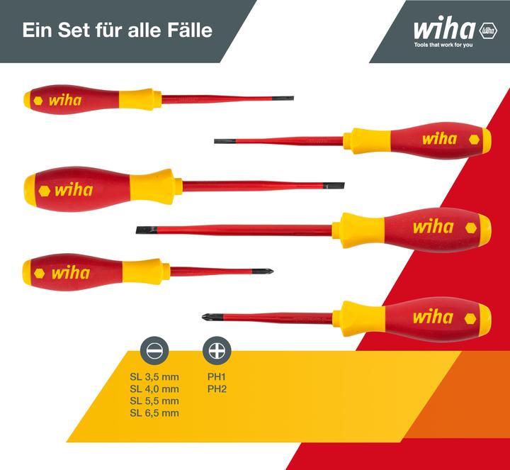 Actual product image Wiha Screwdriver set (Phillipps cross recess (PH), Slotted screws)