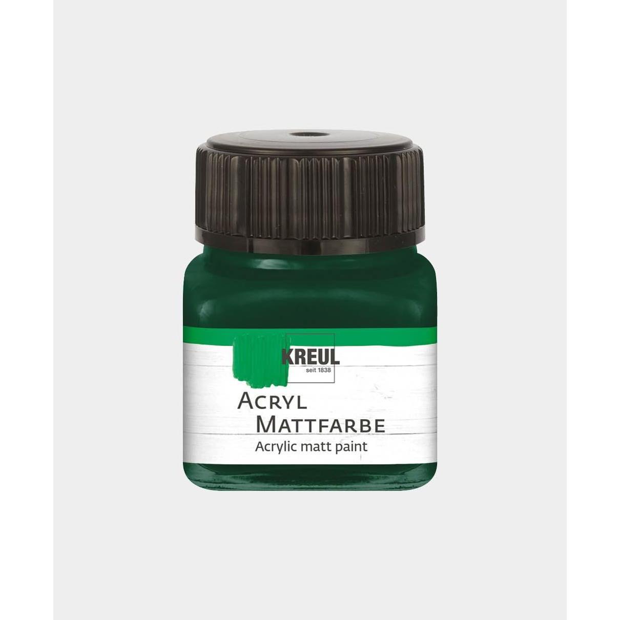 Kreul, Künstlerfarbe + Bastelfarbe, Acryl Mattfarbe, 20 ml (Tannengrün, 20 ml)