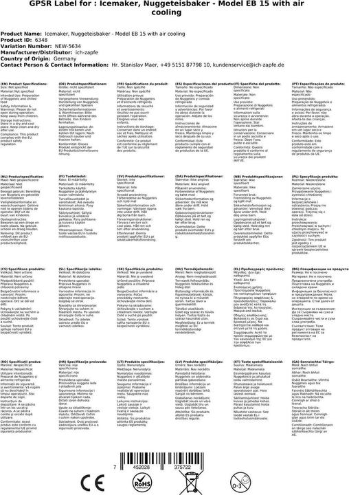 Produktbild Ich-zapfe Eismaschine Modell EB 15 mit Luftkühlung