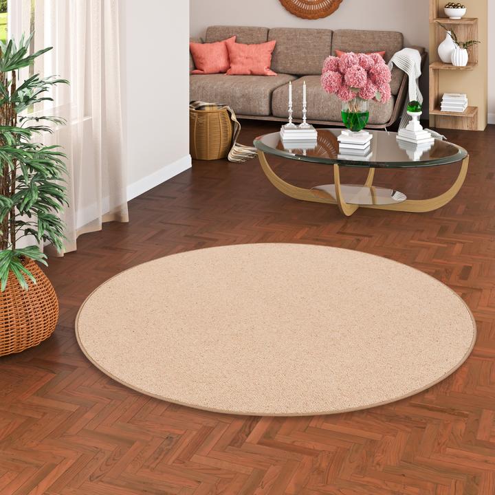 Actual product image Berber Nature Carpet Wool Round (100 x 100 cm)