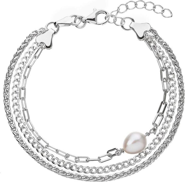 Produktbild Evolution Group Silver triple bracelet with genuine Pavona pearl 23028.1