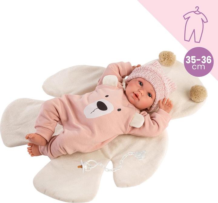 Productafbeelding Llorens Beer deken & romper roze 36cm