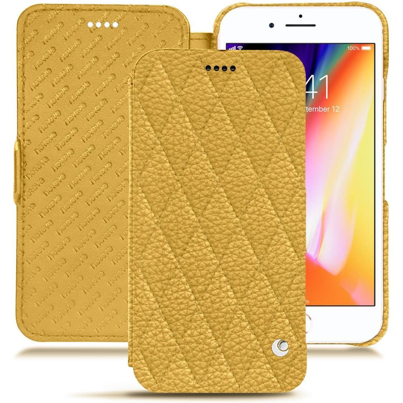 Thumbnail - Noreve Lederschutzhülle horizontal (Apple iPhone 8 Plus), Smartphone Hülle, Orange
