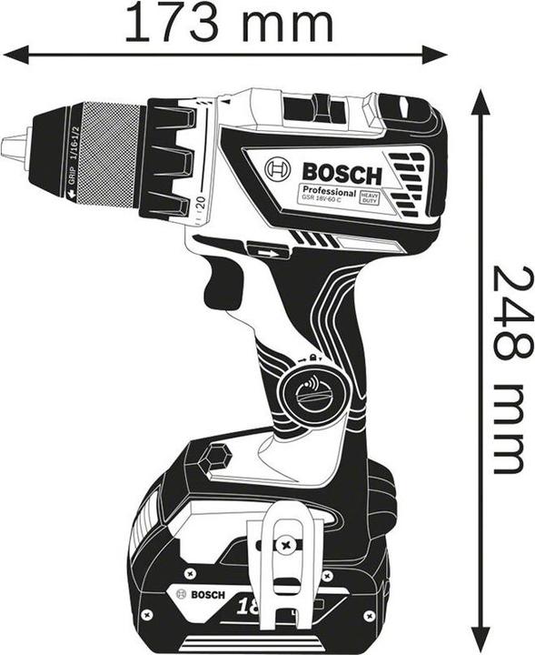 Actual product image Bosch Professional GSR 18V-60 C (Rechargeable battery operated)