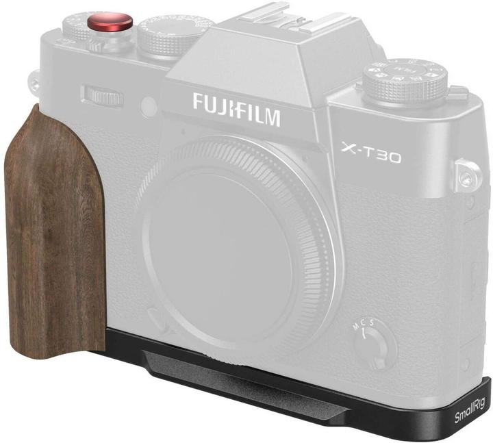 Produktbild SmallRig 5666 L-Shaped Mount Plate with Wooden Handle for FUJIFILM X-T30 / X-T30 II / X-T30 III (Black) (Cage, Griff)
