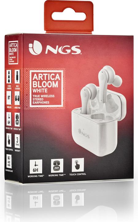 Produktbild NGS Artica bloom white (Keine Geräuschunterdrückung, 6 h, Kabellos)