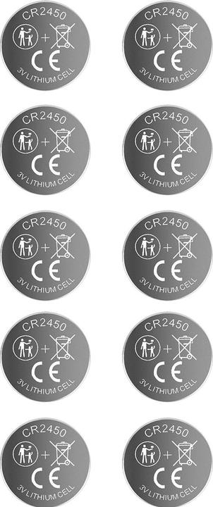 Produktbild Ideoon 10er-Set Knopfzellen CR2450 - Leistungsstarke 3V Lithium Batterien mit 600mAh - Hohe Kapazität (600 mAh)