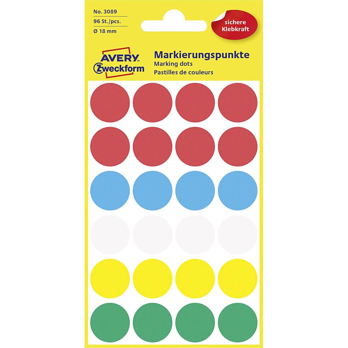 10x Avery, Etiketten, Markierungspunkte