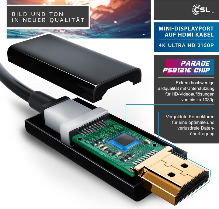 Image du produit CSL Mini DisplayPort - HDMI (type A) (2 m, DisplayPort, HDMI)