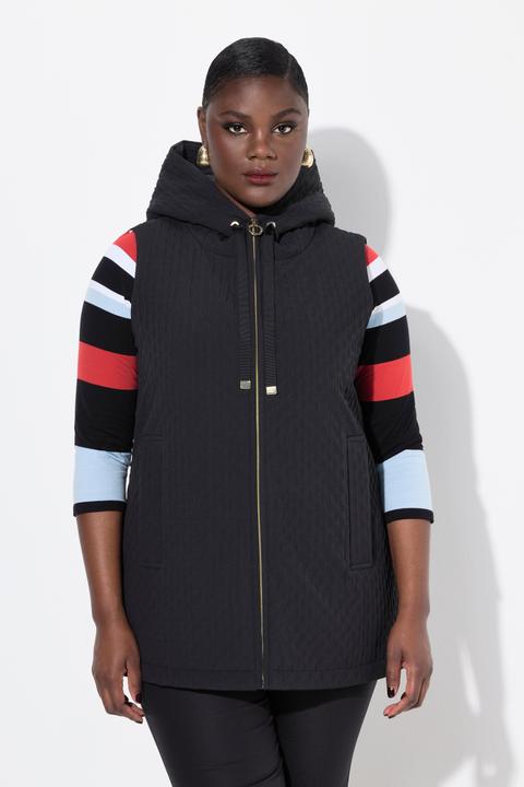 Produktbild Ulla Popken Weste, A-Linie, Kapuze, Zipper, wattiert (42, 44)
