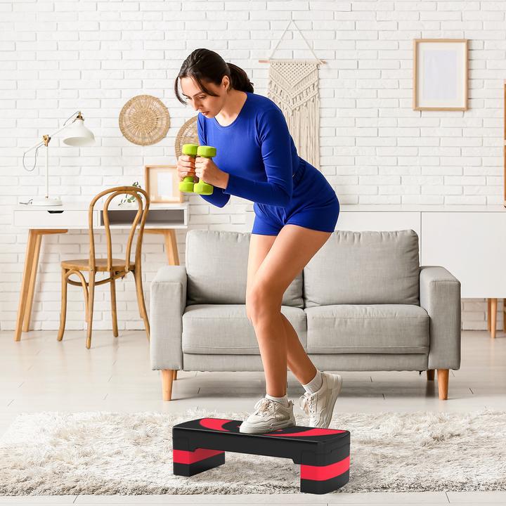 Actual product image Homcom Steppbrett Kunststoff Schwarz+Rot