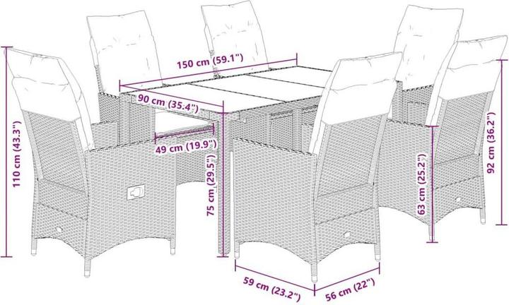 Produktbild vidaXL Garten Essgruppe