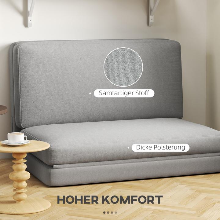 Produktbild Homcom Bodensofa Polyester, Schaumstoff Hellgrau