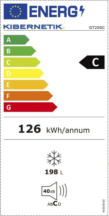 Energy Label Kibernetik Gefriertruhe C9470200 (Stand-alone, 198 l)