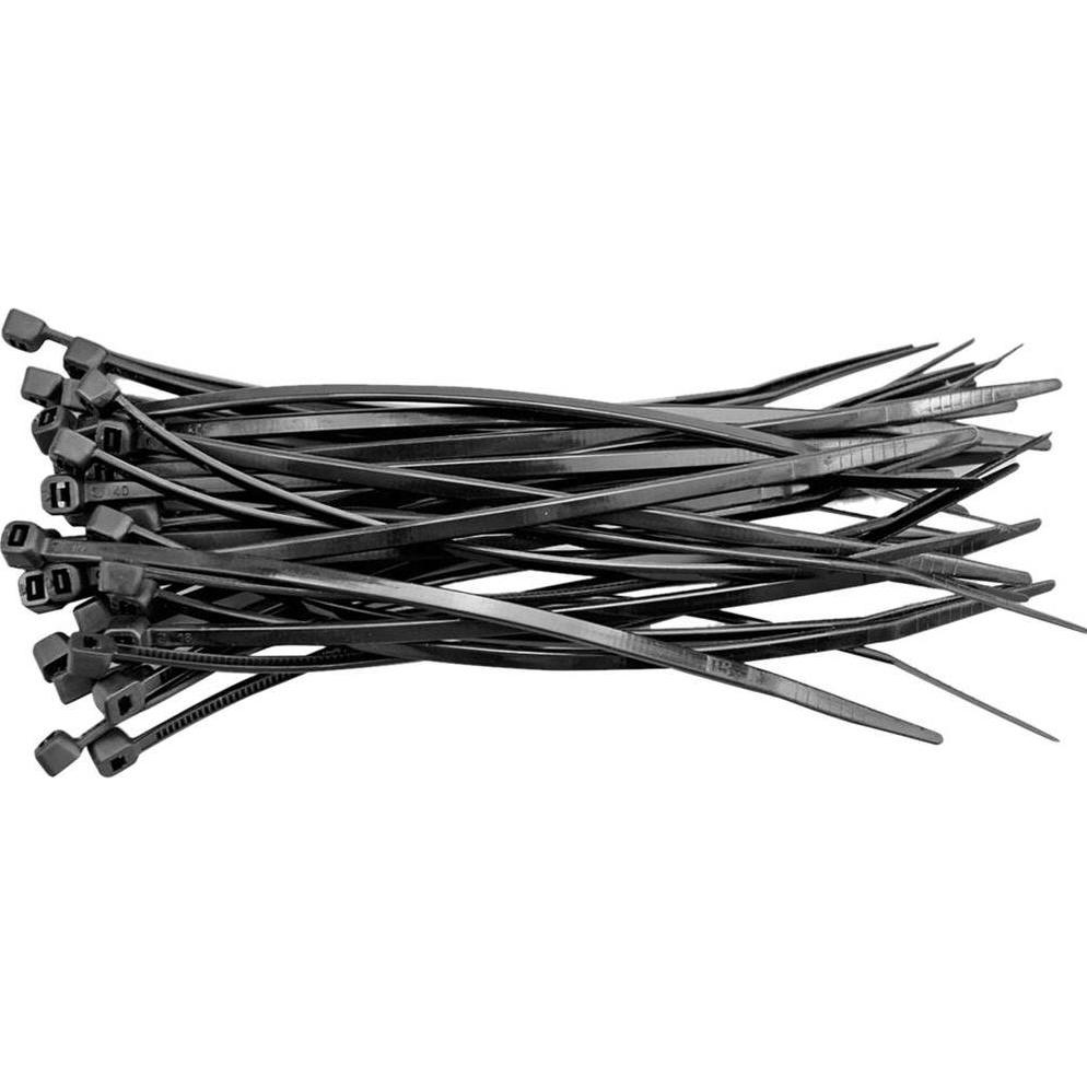 Toya, Kabelbinder, Klebeband 300 x 3,6 mm 100 Stück schwarz (Kunststoffkabelbinder, 100 Stk.)