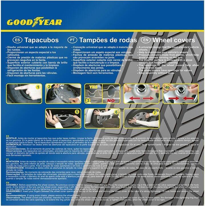 Produktbild Goodyear Radkappe MELBOURNE 15" Schwarz (4 Stück, 15")