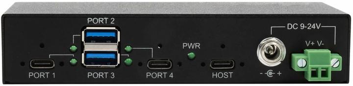 Produktbild Exsys 4 Port USB 3.2 Gen 2 Metall HUB, incl. Netzteil 12V/2A, USB 3.0 Kabel, Din-Rail (USB-C, 4 Ports)