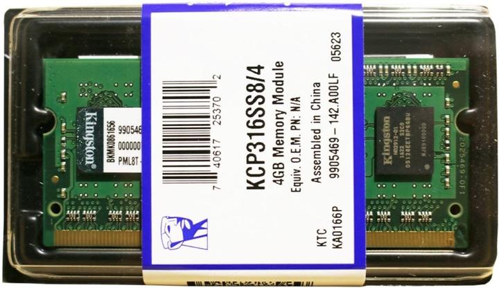 Actual product image Kingston Kcp316ss8/4 (1 x 4GB, 1600 MHz, DDR3-RAM, SO-DIMM)