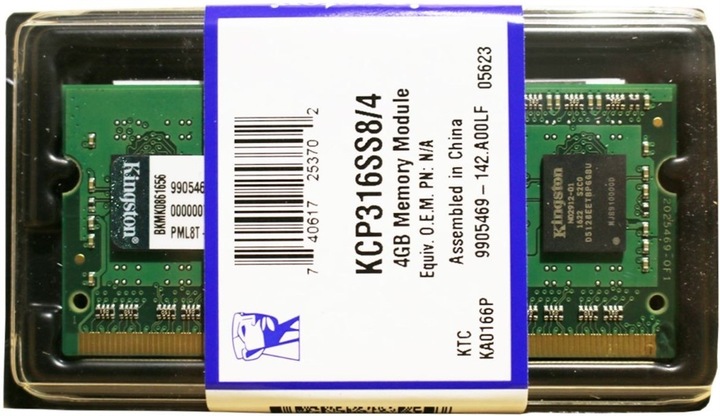 Produktbild Kingston Kcp316ss8/4 (1 x 4GB, 1600 MHz, DDR3-RAM, SO-DIMM)
