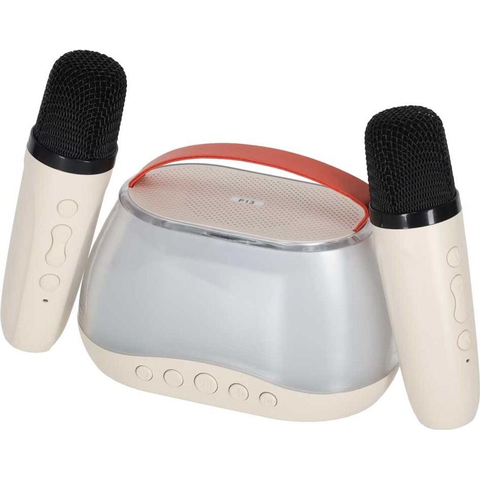 Kik Zestaw do karaoke głośnik Bluetooth LED RGB 2 mikrofony USB