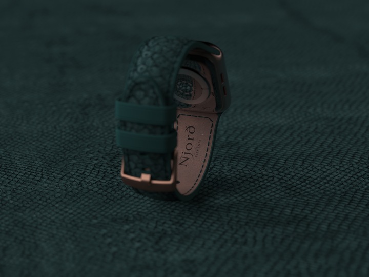Actual product image Njord Jord Watch Strap For (44 mm, 45 mm, Vegan Leather, Salmon leather, Stainless steel fastener, Apple Watch)
