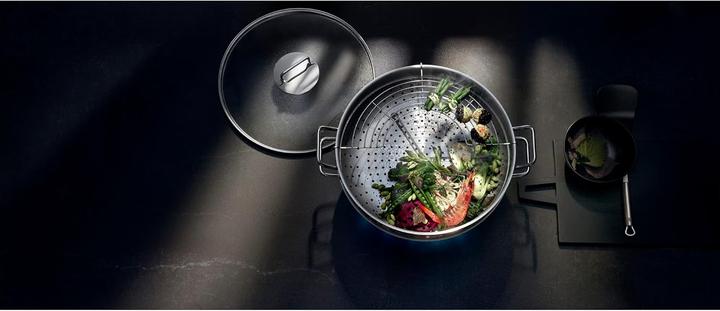 Produktbild WMF Wok Set 4tlg Wokpfanne 36cm 4,5l Glasdeckel Induktion Edelstahl (36.36 cm, Wok Pfanne, Edelstahl)