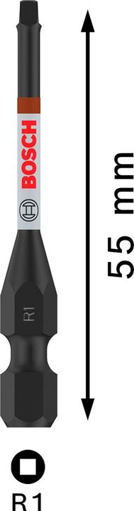 Image du produit Bosch Professional Zubehör PRO Robertson Impact Bit, R1, 55 mm, 2-tlg.