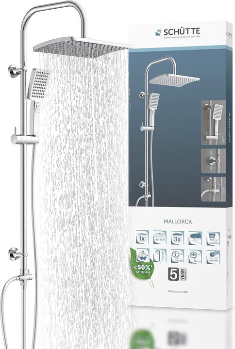 Schütte Bagno con doccia a pioggia MALLORCA soffione doccia cromato sistema doccia a pioggia 60660