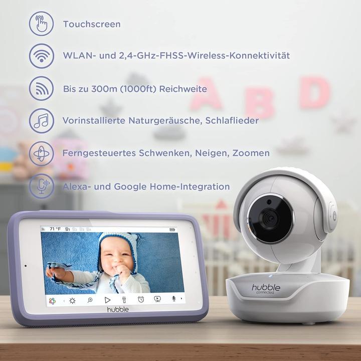Actual product image Hubble Connected Premium Baby Monitor with Camera, 5-Inch Touchscreen, Night Vision, Two-Way Talk, Privacy Mode (Video & Audio)