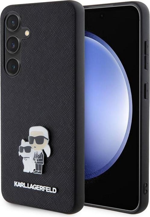 Karl Lagerfeld KLHCSPSAKCMPK S921 hardcase czarny/zwart Saffiano Karl & Choupette Metalen speld (Samsung Galaxy S24)