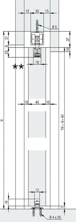 Actual product image HAWA Complete set PORTA 60 HMT Pocket